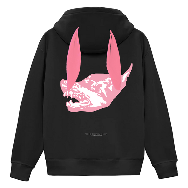 Rhinestone zip-up bunny hoodie