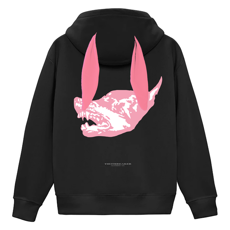 Rhinestone zip-up bunny hoodie