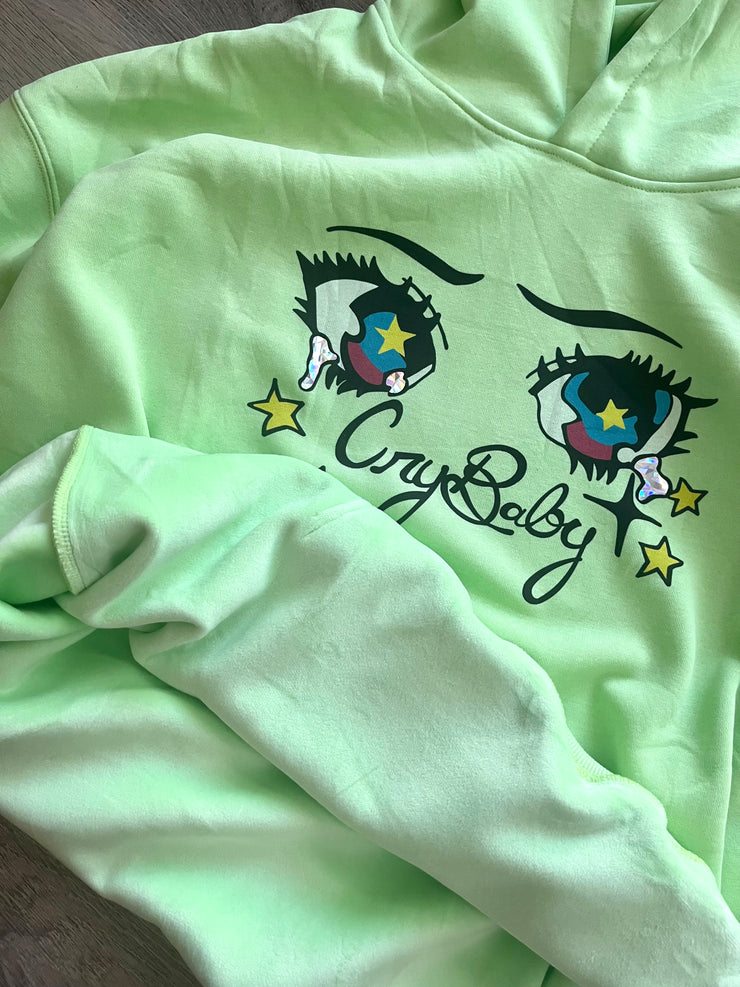 Seafoam Green Crybaby velour hoodie [limited edition]