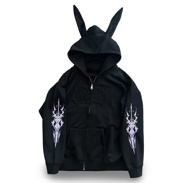 Knighted velour bunny hoodie