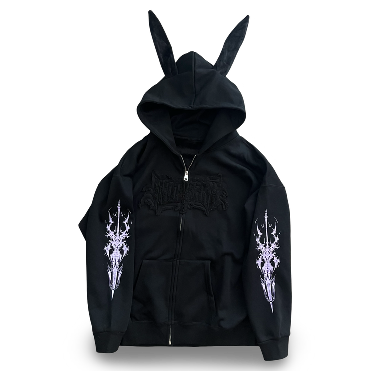 Knighted velour bunny hoodie